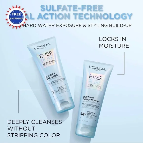 L Oreal Paris Clarify Sulfate Free Shampoo 6.8 Fl Oz LOreal Antioxidants Hard - Picture 4 of 6
